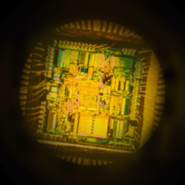Microscoop close-up van het hologram